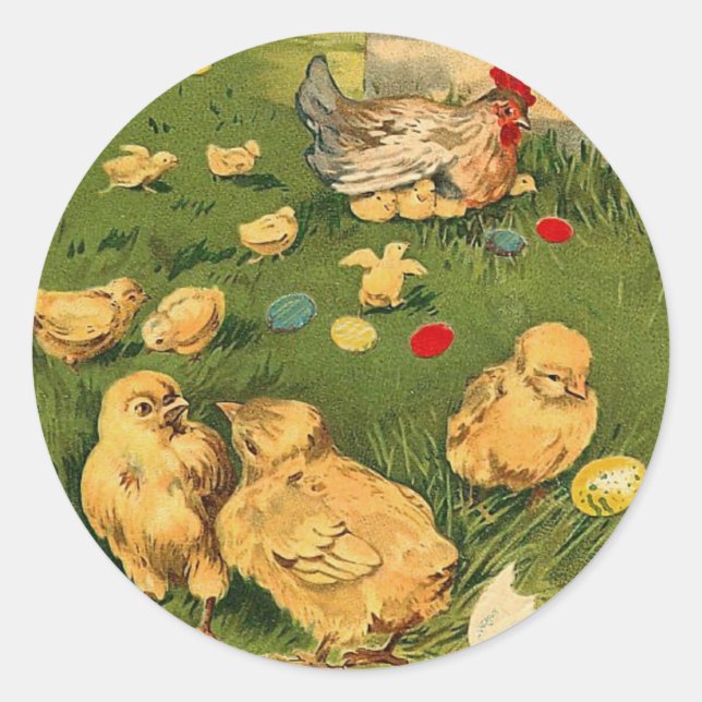 Vintage Easter Chick Stickers (Front)