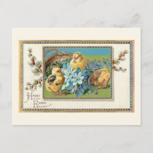 Vintage Easter Chicks and Forget-Me-Nots Postcard