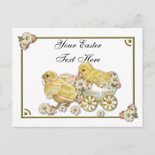 Vintage Easter Chicks Personalizeable Postcard