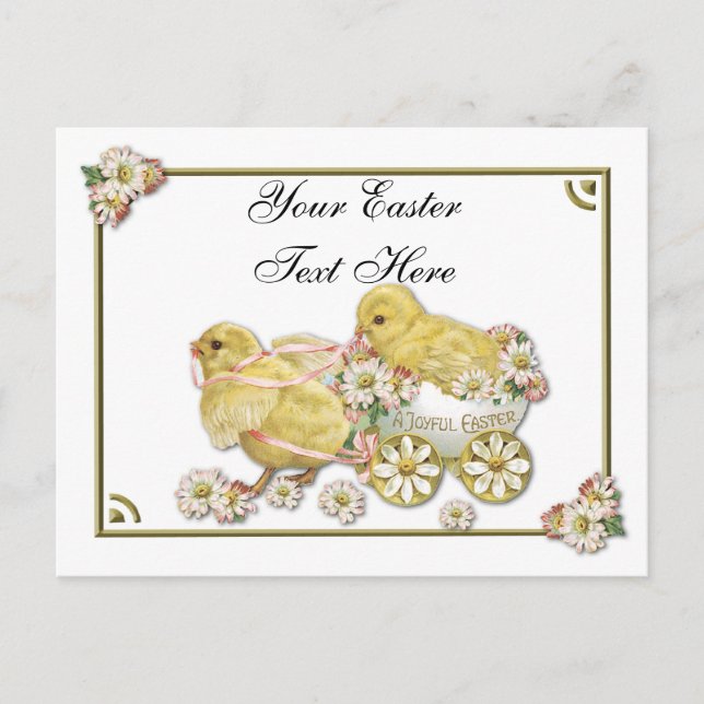 Vintage Easter Chicks Personalizeable Postcard (Front)