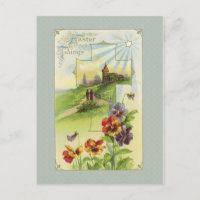 Vintage Easter Church Postcard