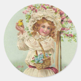 Vintage Easter Classic Round Sticker
