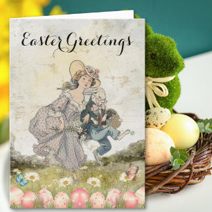 Vintage Easter Companions Holiday Card