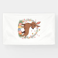 Vintage Easter Dachshund Bunny Dog with Floral Egg