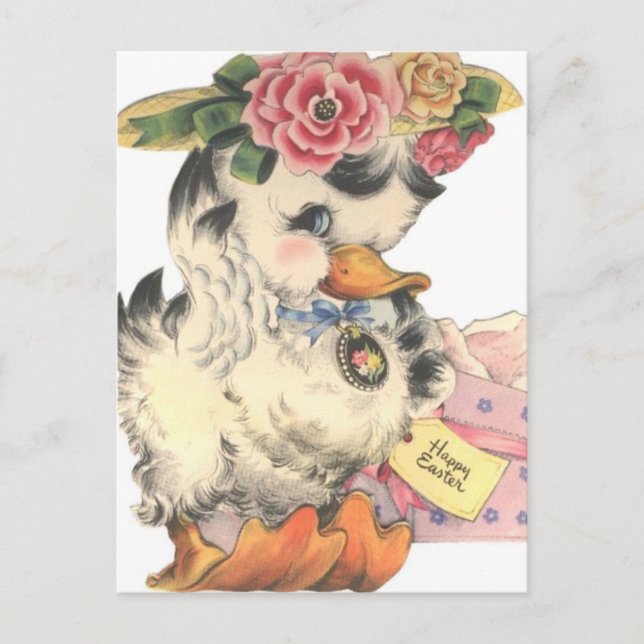 Vintage Easter Duck Holiday Postcard (Front)