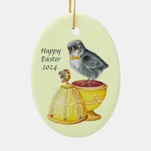 VINTAGE ~ EASTER EGG 2024 ~ Multicoloured ~ Ceramic Tree Decoration