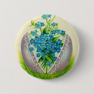 Vintage Easter Egg Best Easter Wishes Greeting 6 Cm Round Badge