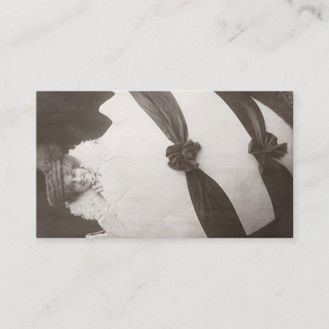 Vintage Easter Egg Lady Business Card (Front)