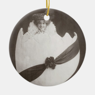 Vintage Easter Egg Lady Ceramic Tree Decoration