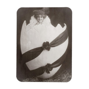 Vintage Easter Egg Lady Magnet