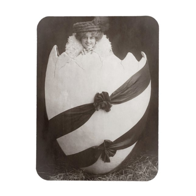 Vintage Easter Egg Lady Magnet (Vertical)