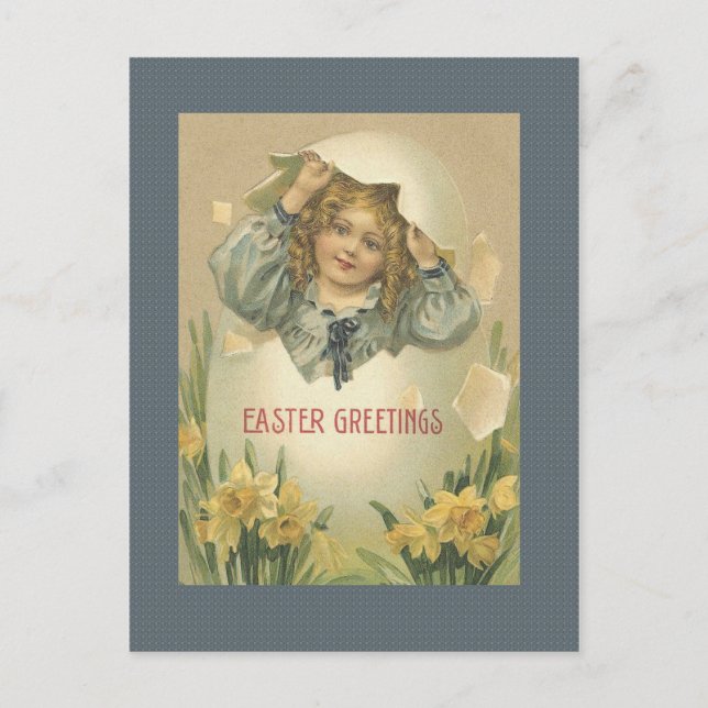 Vintage Easter Egg Postcard (Front)