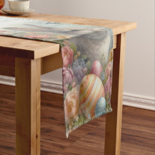 Vintage Easter Eggs and Rabbit Table Runner