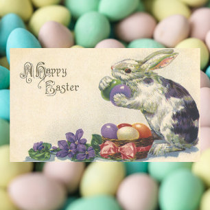 Vintage Easter Eggs and Victorian Easter Bunny Rectangular Sticker