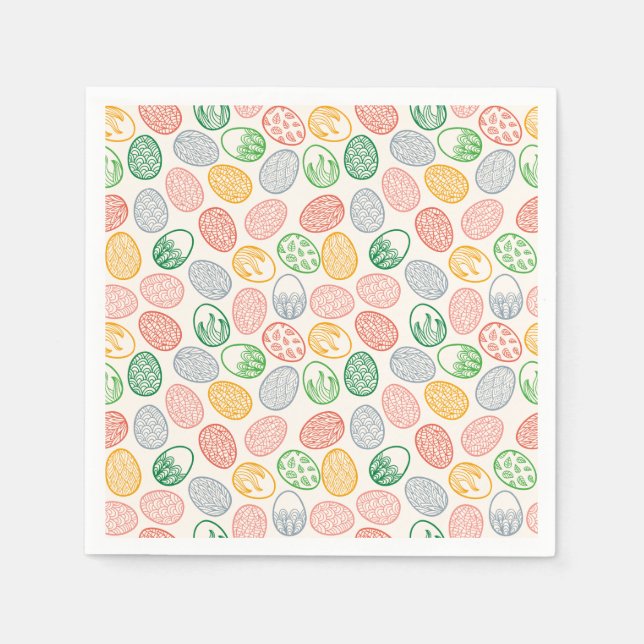 Vintage Easter Eggs Pattern | Paper Napkin (Front)