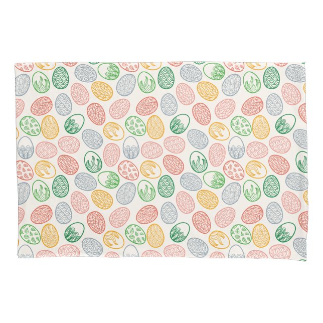 Vintage Easter Eggs Pattern | Pillowcase (Front-Left)