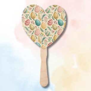 Vintage Easter Eggs with Floral Buds Hand Fan