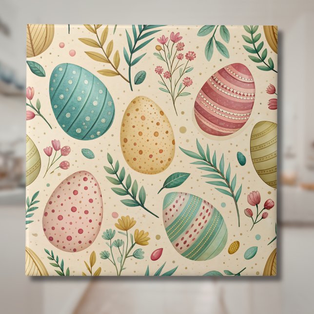 Vintage Easter Eggs with Floral Buds Tile (Creator Uploaded)