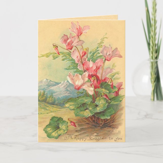 Vintage Easter Floral Card (Front)