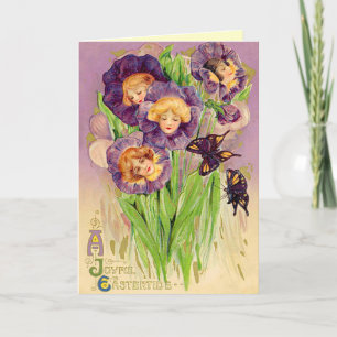 Vintage Easter Flowers Holiday Card