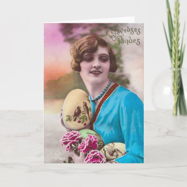 Vintage Easter Greeting Card (Front)