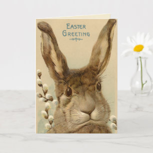 Vintage Easter Greeting Rabbit Card
