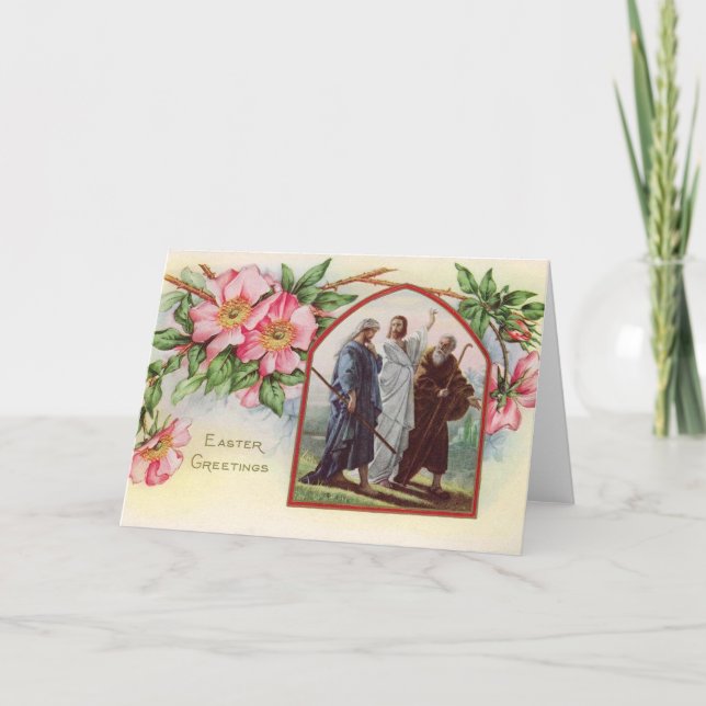 Vintage Easter Greetings Holiday Card (Front)