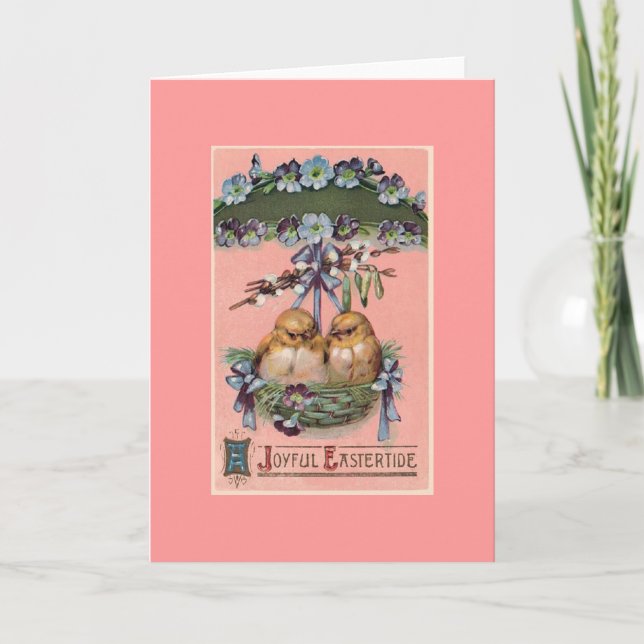Vintage Easter Greetings Holiday Card (Front)