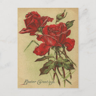Vintage Easter Greetings Holiday Postcard