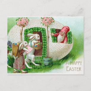 Vintage Easter Greetings Holiday Postcard