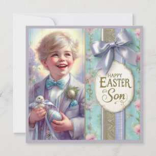 Vintage Easter ~HAPPY EASTER SON ~ Boy ~ Holiday Card