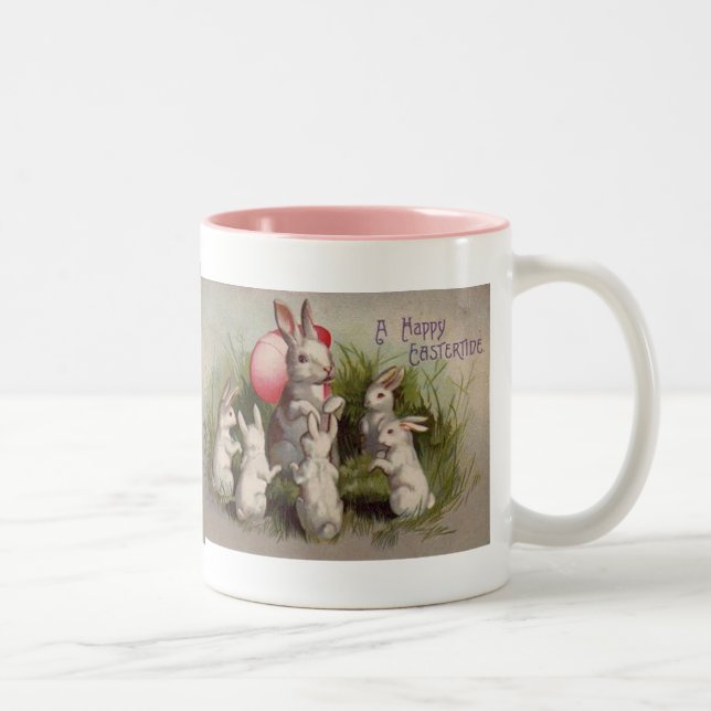 Vintage Easter Holiday Bunny coffee mug (Right)
