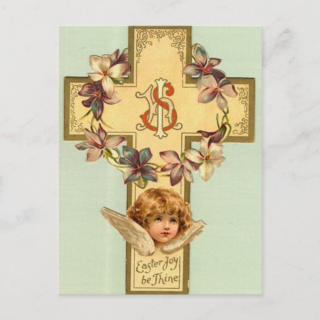 Vintage Easter Holiday Greeting Postcard (Front)