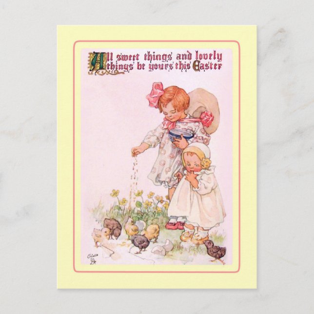 Vintage Easter Holiday Postcard (Front)