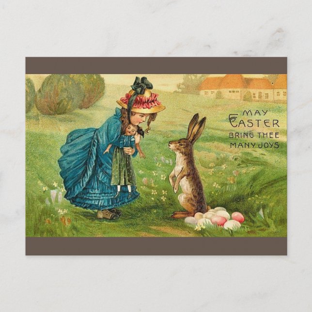 Vintage Easter Joys Postcard (Front)