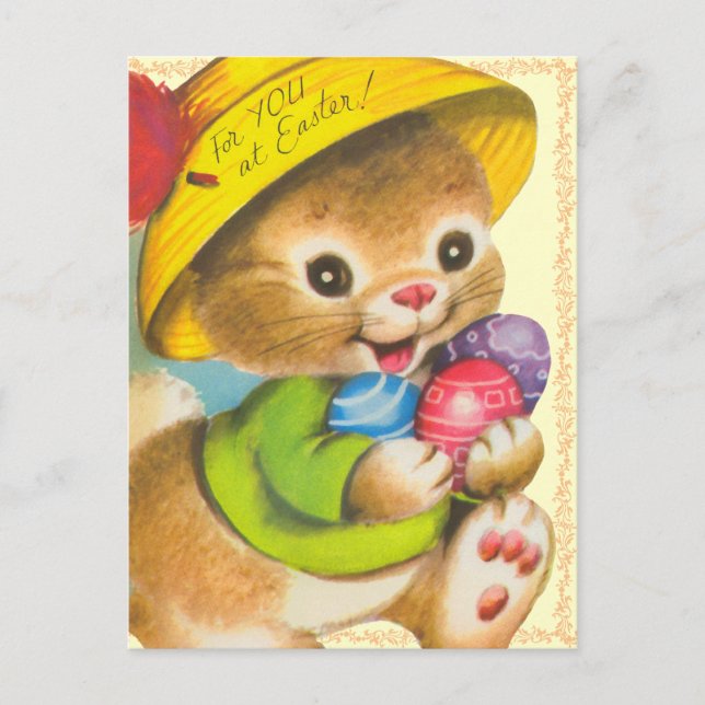 Vintage Easter Kids Postcard (Front)
