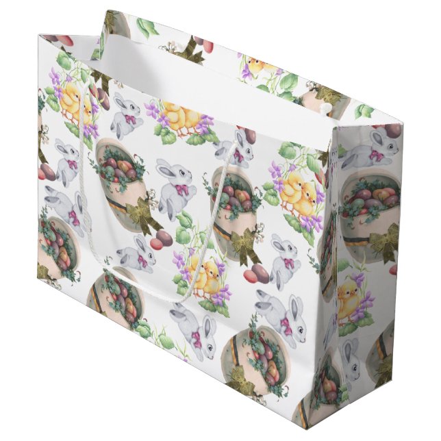 Vintage Easter Large Gift Bag (Front Angled)