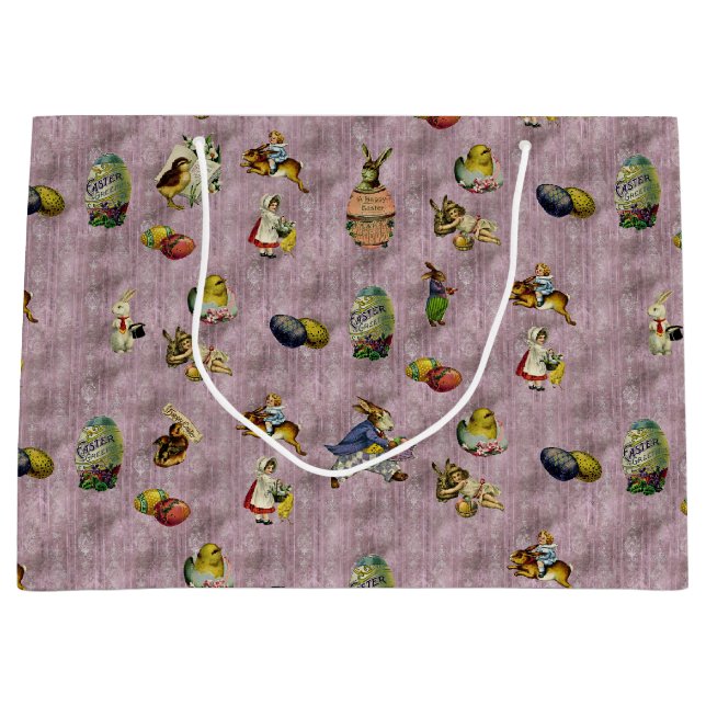 Vintage Easter Large Gift Bag (Front)