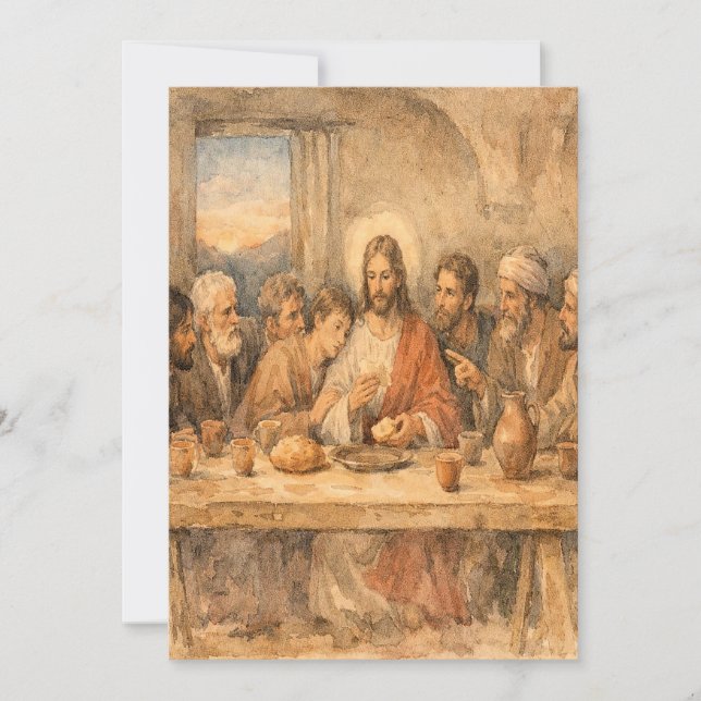 Vintage Easter Last Supper Greeting Card (Front)