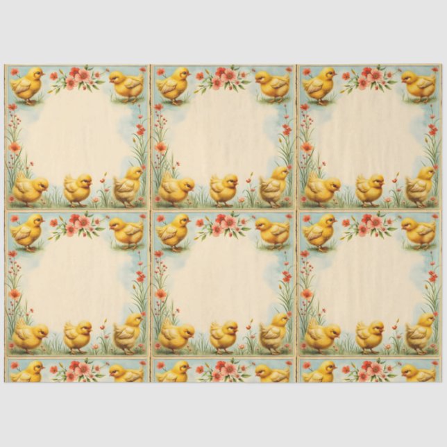 Vintage Easter Little Chicken Holiday Collection Tissue Paper (Front)