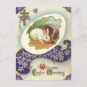 Vintage Easter Morning Holiday Postcard