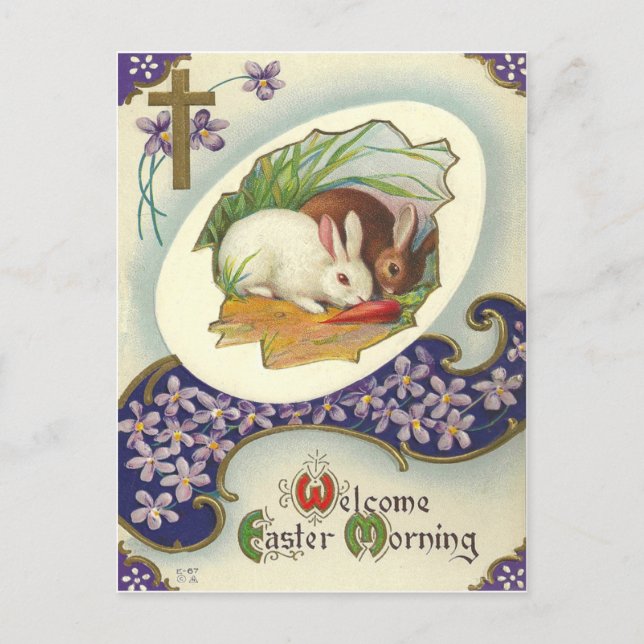 Vintage Easter Morning Holiday Postcard (Front)