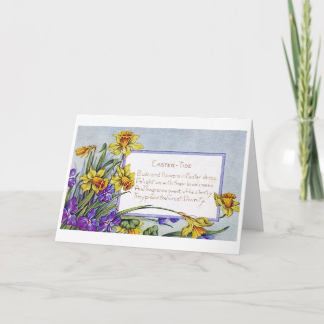 Vintage Easter Narcissus Flower Card (Front)
