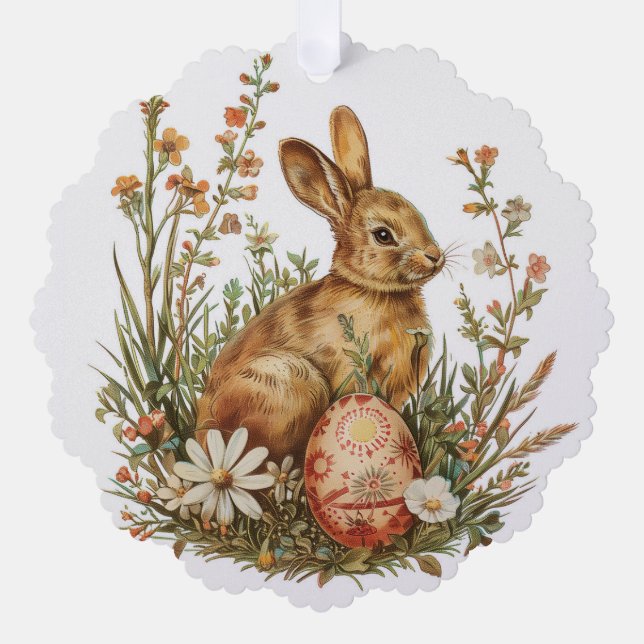 Vintage Easter Paper Ornament Card (Front)