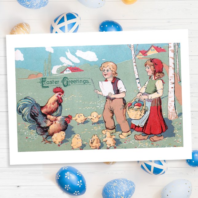 Vintage Easter Poultry Family Holiday Card (Creator Uploaded)