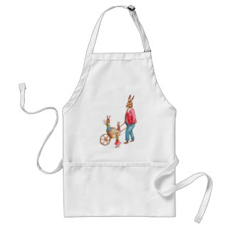 Vintage Easter Rabbit and Family in Egg Cart, ZSSG Standard Apron