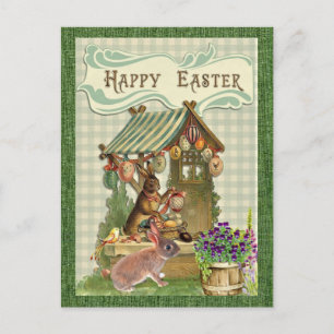 Vintage Easter Rabbit Holiday Postcard