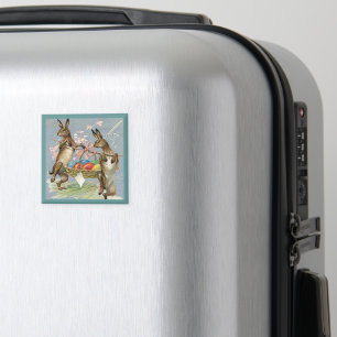 Vintage Easter Rabbits Carry Eggs in Basket, ZSSG Magnet