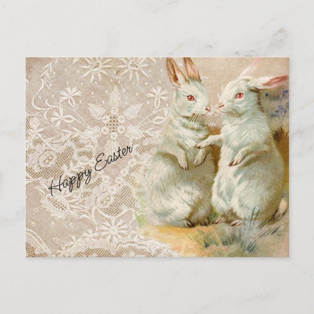 Vintage Easter Rabbits Postcard (Front)