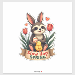 Vintage Easter Sloth Bunny Spring Flowers Shirt 2